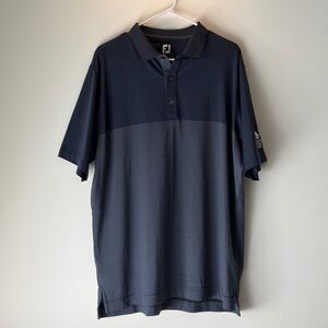 FootJoy Men's Dark Blue Striped Polo